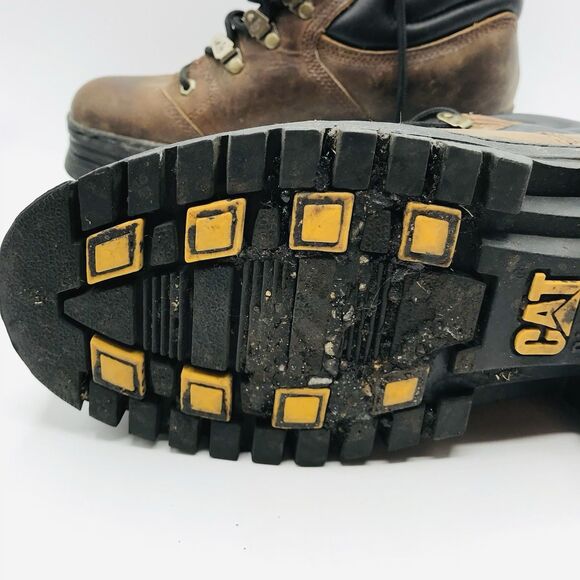 Caterpillar Work Boots Brown Leather Shoes Workwear Outdoor Hiking Mens 10 main image 13
